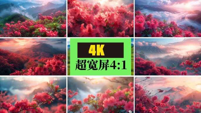 4k超宽屏 杜鹃花映山红视频素材