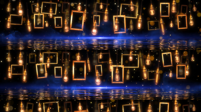 8k宽屏唯美浪漫金色灯光粒子抒情舞台背景