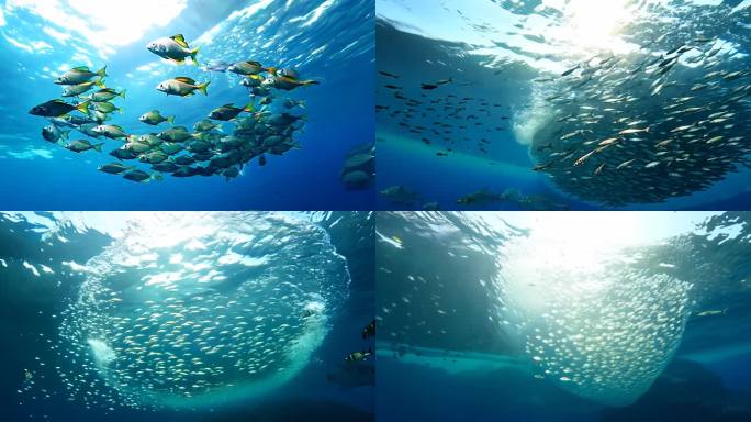 唯美海洋深海鱼群