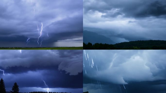 乌云延时 乌云密布 暴风雨来临 闪电风暴