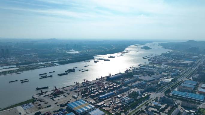 4K航拍长沙城北金霞经济开发区长沙新港6