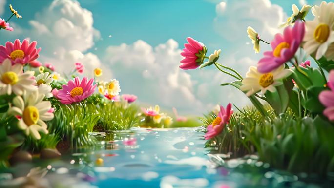 卡通花海