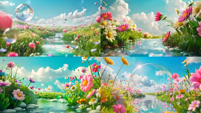 卡通花海
