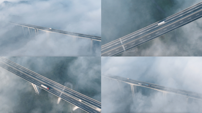 高速公路卡车物流运输航拍