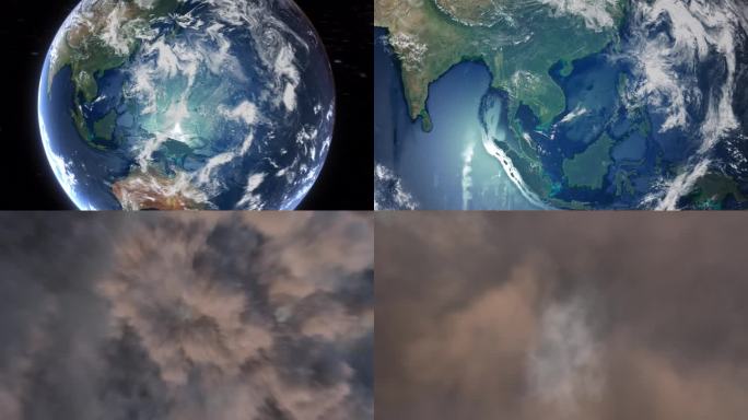现实的地球从太空放大在云柬埔寨金边