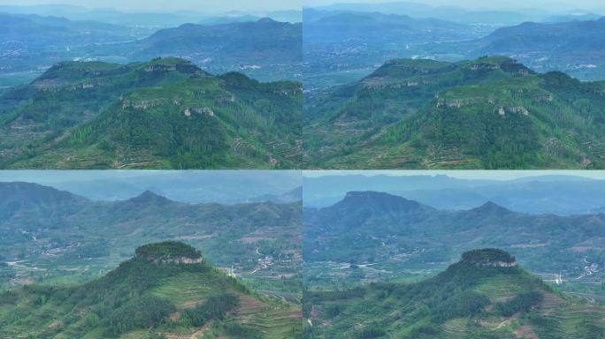 航拍沂蒙山区岱崮地貌