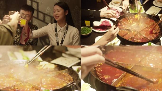 重庆火锅朋友聚会聚餐吃火锅的年轻人美女