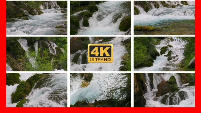 4K瀑布溪流山泉流水