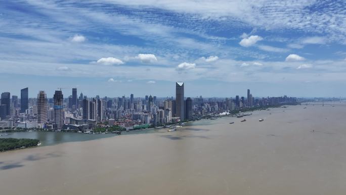 武汉江岸区建筑群大景航拍