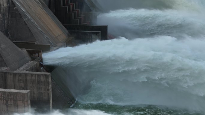 4K高清 河南省黄河小浪底景区调水调沙