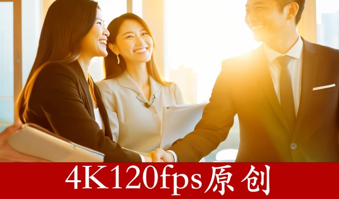 【4K120帧】商务人士握手前行办公合作