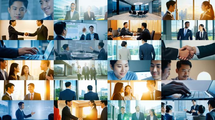 【4K120帧】商务人士握手前行办公合作