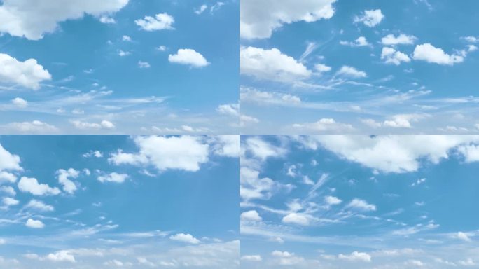 蓝天白云、慢慢流动、天空背景素材