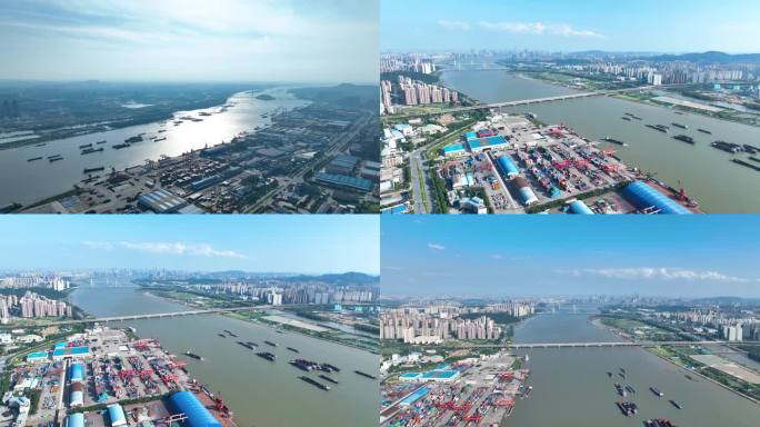 4K航拍长沙城北金霞经济开发区长沙新港4