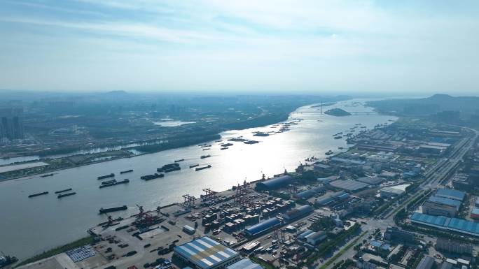 4K航拍长沙城北金霞经济开发区长沙新港5