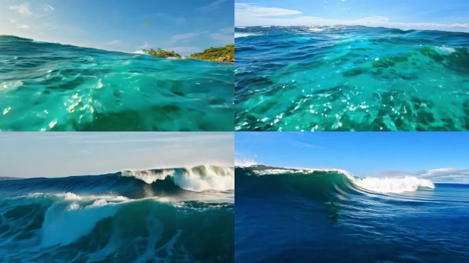 海面穿梭、海浪、风景、大海、浪花