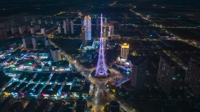 海门城市夜景延时4k