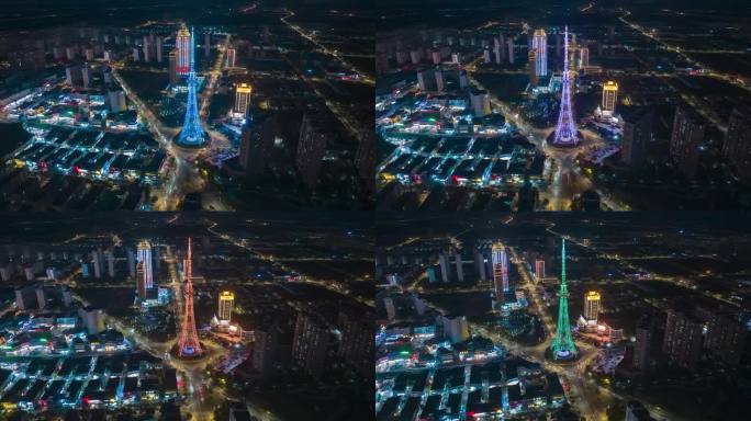 海门城市夜景延时4k