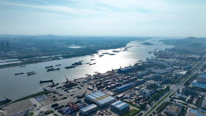 4K航拍长沙城北金霞经济开发区长沙新港3