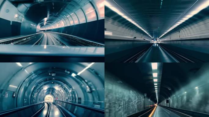 地铁隧道 地铁穿梭延时 快速行驶的地铁