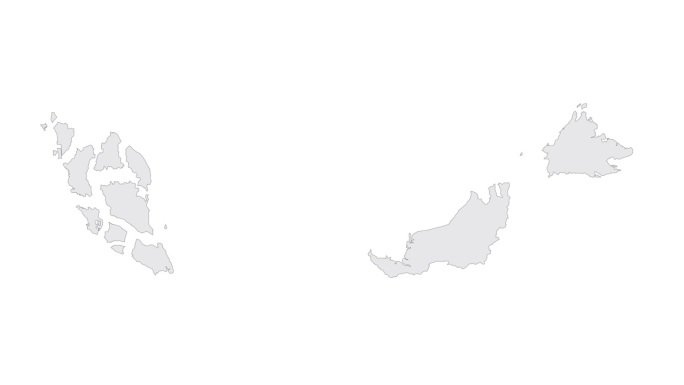 位置槟城州在马来西亚地图上。3d槟城旗地图标记位置针。马来西亚地图显示了不同的部分。马来西亚动画地图