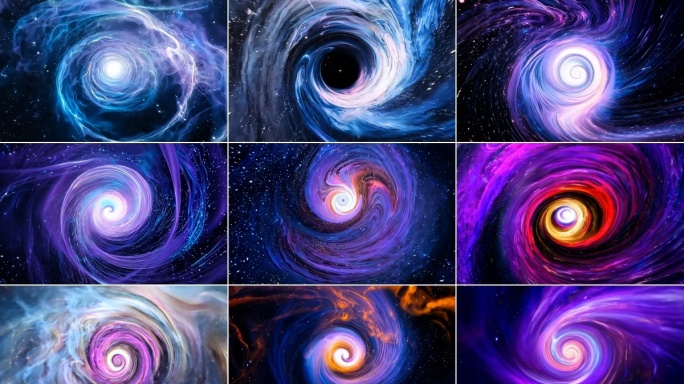 4k银河系旋涡星云时空隧道穿梭