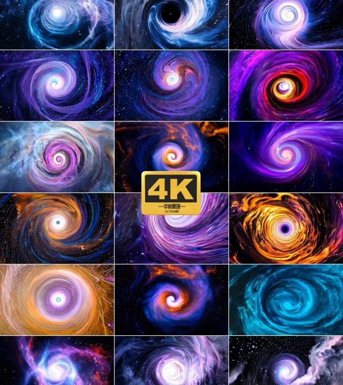 4k银河系旋涡星云时空隧道穿梭