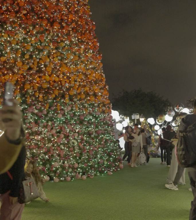 巨型大圣诞树晚会活动现场香港缤纷冬日巡礼