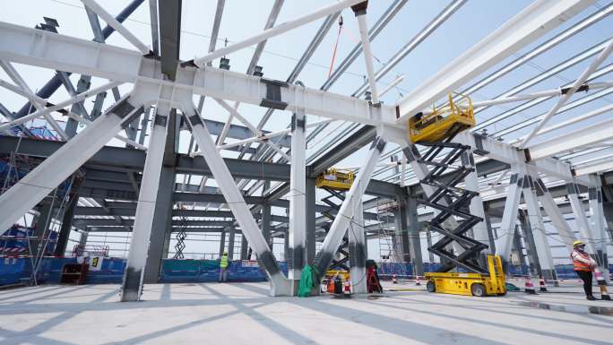 工地延时 建筑 钢结构建设延时 楼盘建设