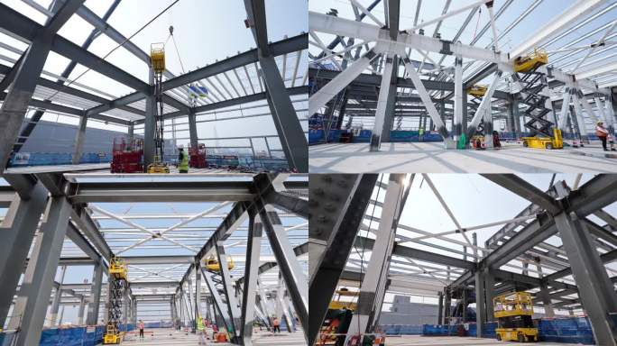 工地延时 建筑 钢结构建设延时 楼盘建设