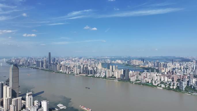 武汉硚口区武昌区长江两岸航拍
