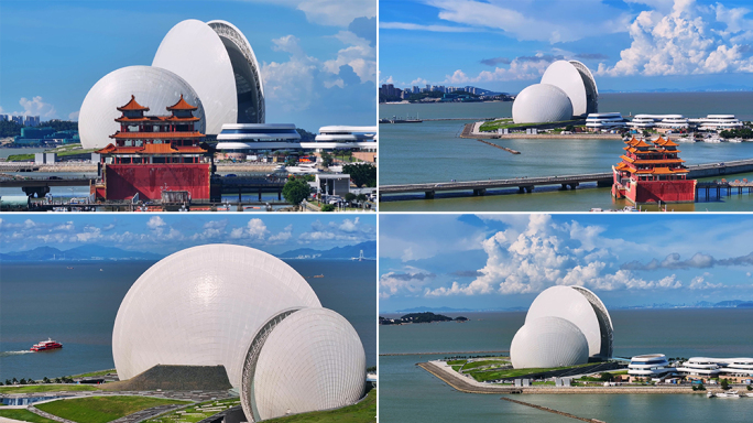 珠海日月贝珠海大剧院航拍