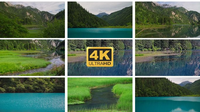 4K九寨沟山水风光