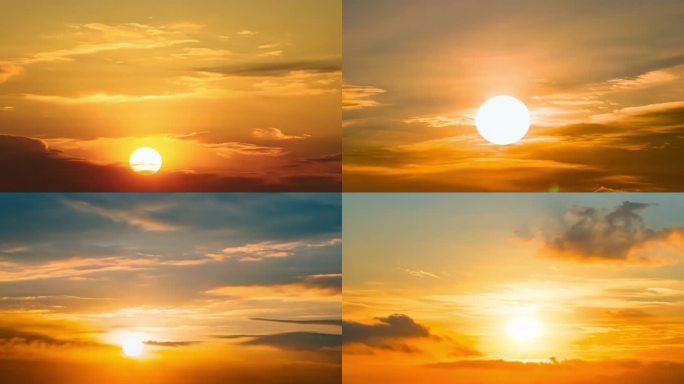 多组日出天空云太阳升起延时特写【合集】