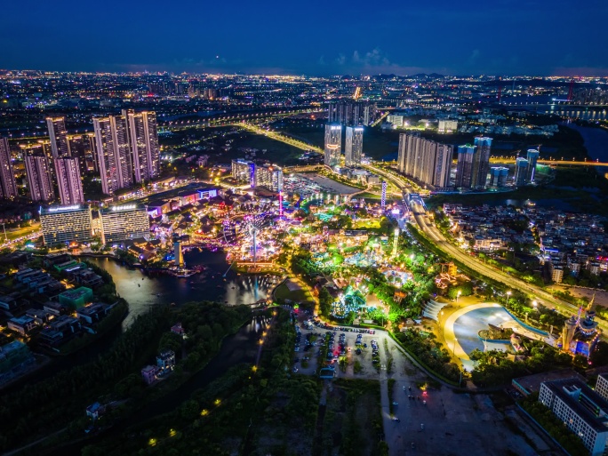 佛山顺德欢乐海岸夜景延时01