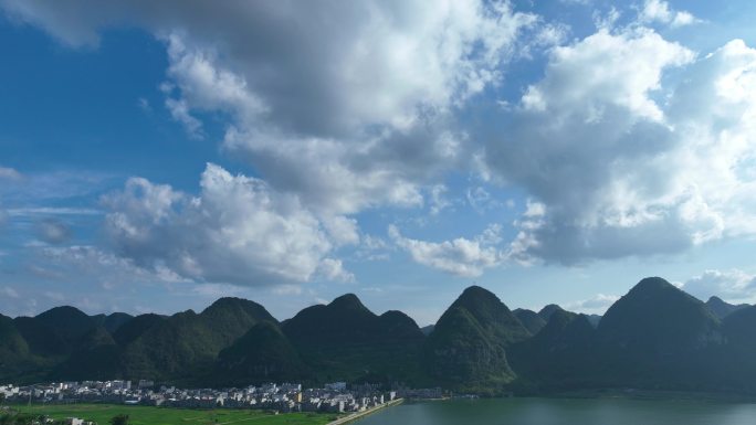 洋渠湖延时摄影航拍