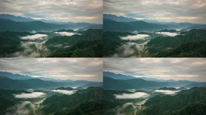 云海云雾缭绕大山大河森林云雾