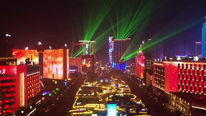 西安高新夜景嘉会坊4k