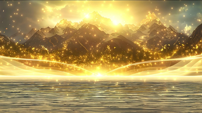 8K 粒子金山背景视频素材