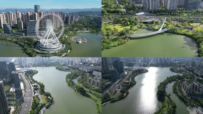 4K航拍晋安湖公园
