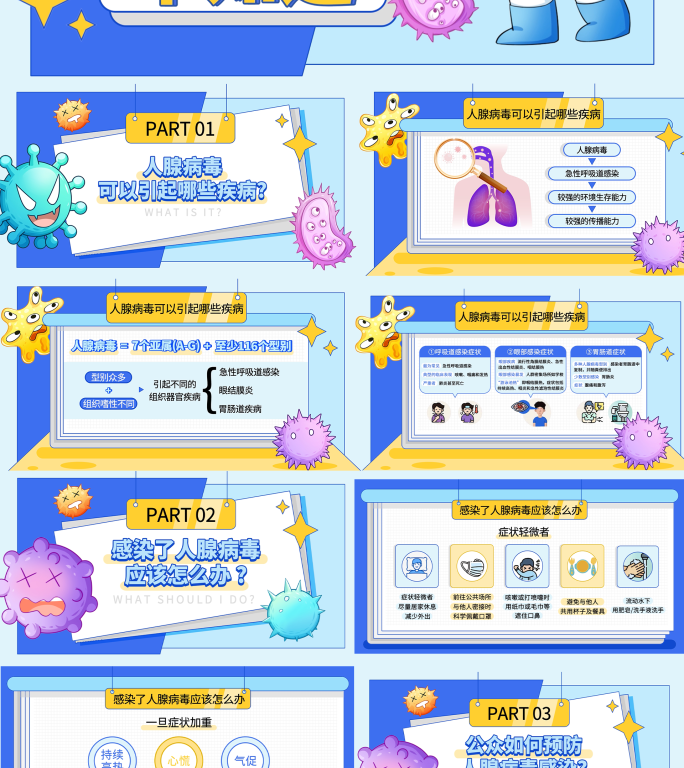 医疗mg动画人腺病毒预防疾控科普讲解卡通