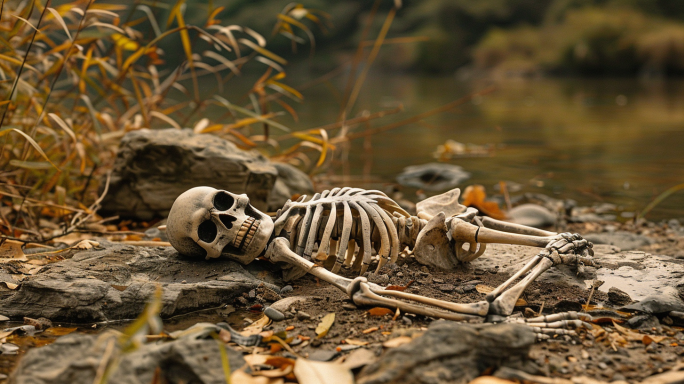 一堆白骨骷髅头凶杀死亡意外死亡白骨化尸体