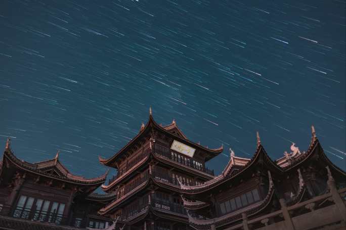 无锡地标雪浪山夜晚星空延时