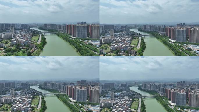 航拍百色市右江