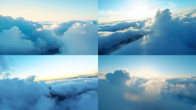 云海航拍穿梭云海遨游云海空中视角