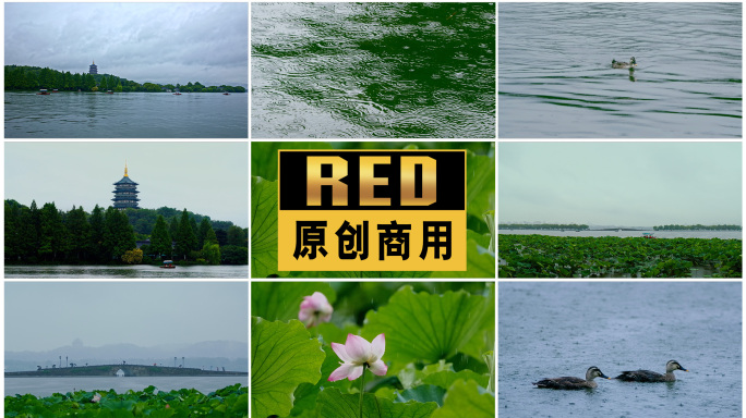 杭州西湖唯美意境雨景