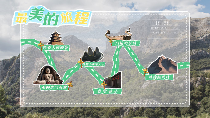 卡通旅游线路图【原创】