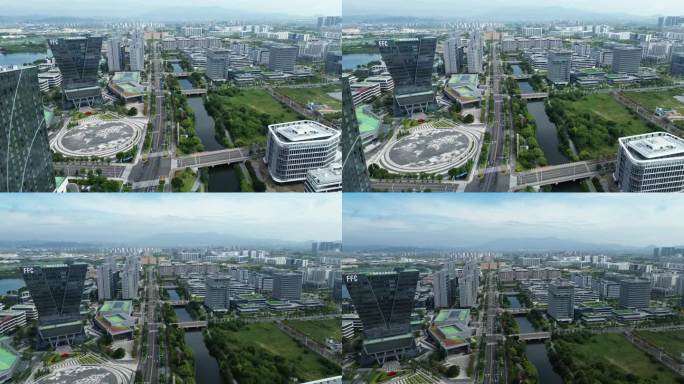 福州东湖数字小镇航拍画面