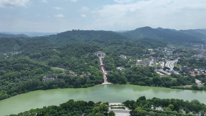 航拍百色市右江