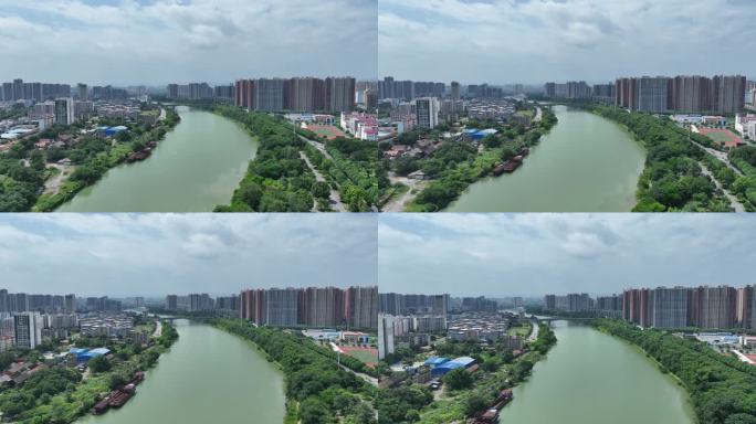 航拍百色市右江